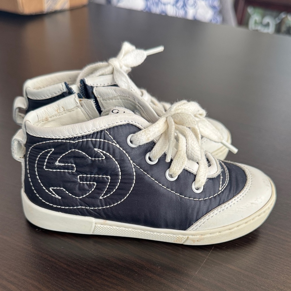 Gucci Kids Black and White Sneakers